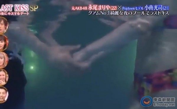 日本软妹子一枚永尾瑪利亞，水中激吻，永尾瑪利亞是AKB前成員，长相甜美女星，总让男模褲子「凸起」被抓包，救命啊